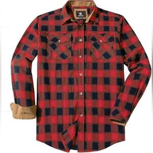 NWOT CHEXPEL Men's Flannel - Shirt - Plaid - Shirts Long Sleeve 100% Cotton, L
